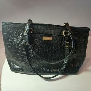 Black Crocodile Embossed BRAHMIN Women's Bag